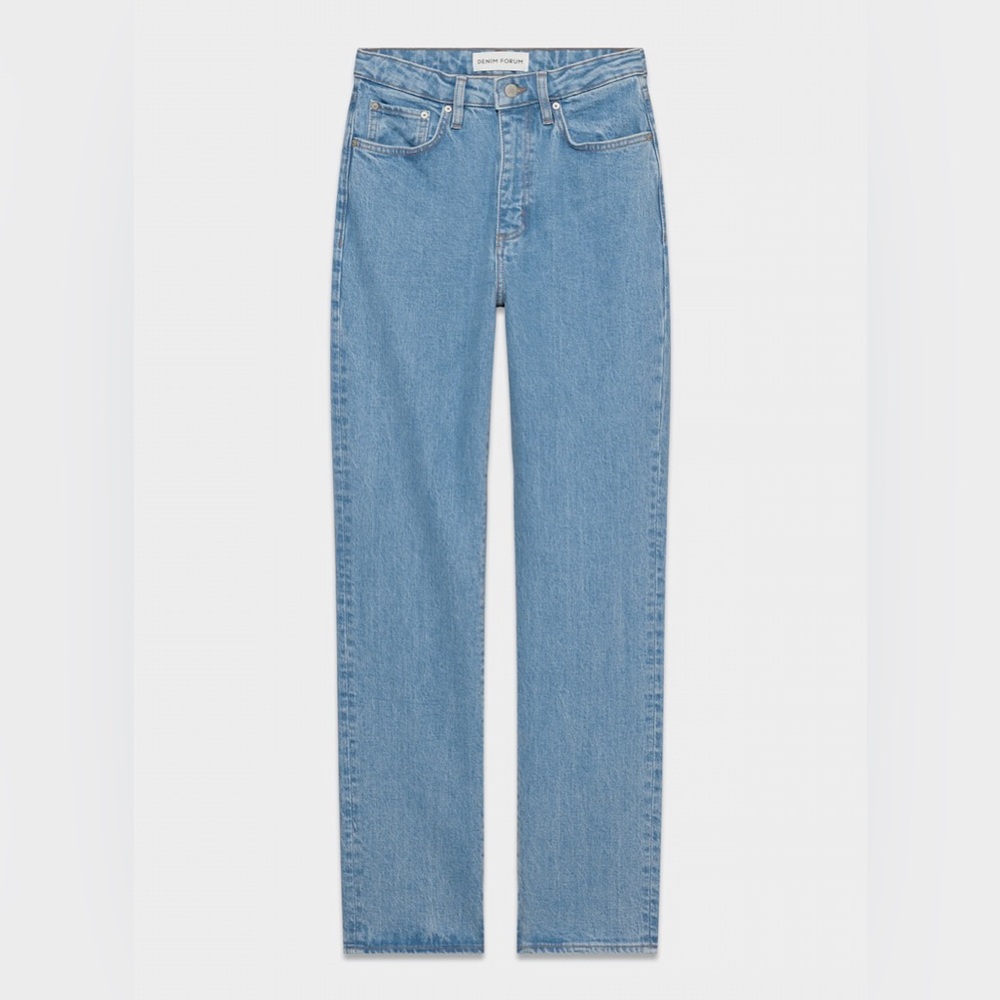Denim Forum Rowan Super HR Straight Jean - Size 28 - No-Stress Light Blue